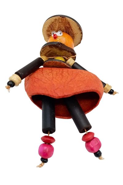 Dünyadan Hediyeler Orange Native Woman Figure - Mangis Keychain