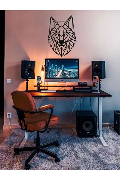 leonarthil design Geometrik Desenli Kurt Ahşap Tablo Mdf Duvar Dekorasyonu La...