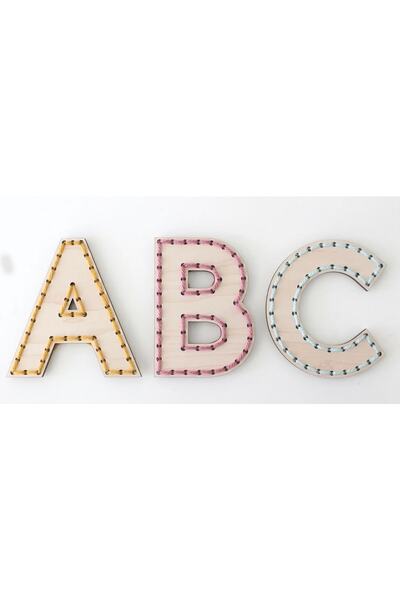MartinaCole Montessori Bağcık Oyuncağı, Abc Harfleri Lazer Kesimli
