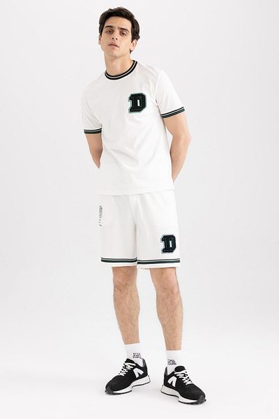 DeFacto Regular Fit Crew Neck Printed Short Sleeve 100 Cotton T-Shirt A2381ax23sm