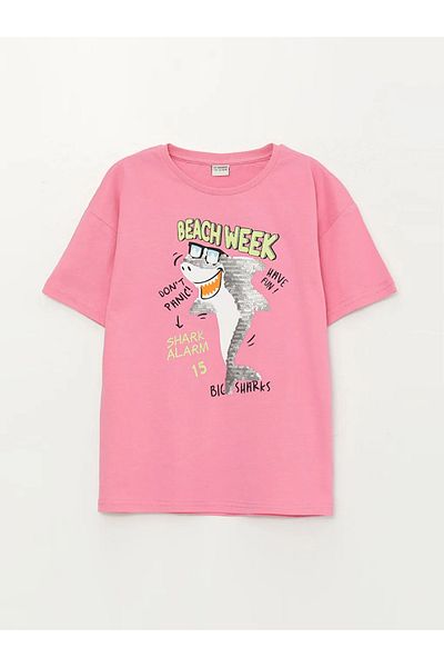 LC Waikiki Μπλουζάκι αγοριών Lcw Kids Comfortable Fit Crew Neck Reversible Sequined T-shirt