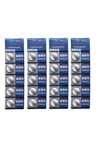 Mettzchrom 20 Adet 3 Volt Cr2032 Lityum Düğme Para Pil (dl2032 Bios-kepenk-ku...