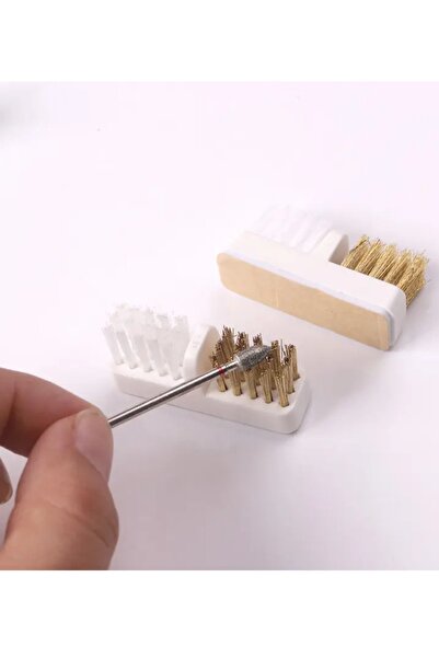 alaraycosmetics 1 Adet Tırnak Freze Başlığı Temizleme Fırçası Bakır Tel Freze...