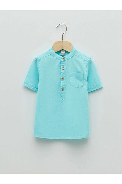 LC Waikiki Crew Neck Short Sleeve Basic Poplin Baby Boy Shirt