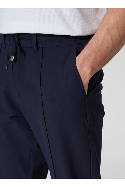 Fabrika Düşük Bel Dar Paça Lacivert Erkek Chino Pantolon Daska