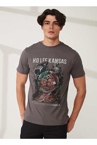 Lee Crew Neck Anthracite Men's T-shirt L231311003_Crew Neck T-shirt