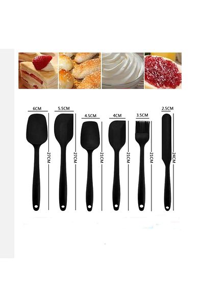 BEYZANA 6 Pieces Heat Resistant Fireproof Nonstick Silicone Spatula Set | Set of 6 Silicone Spatulas Bpa Free