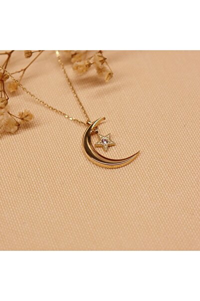 TAHAN MÜCEVHERAT Ay Ve Yıldız Modern Kolye