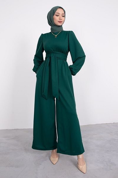 HB MODA COLLECTİON Ολόσωμη φόρμα Hijab με τυλιγμένη φαρδιά ζώνη