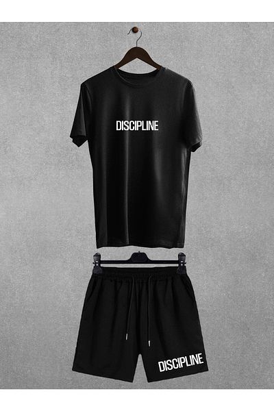 Pear Wear Discipline Printed Oversize T-Shirt Regular Fit Shorts T-shirt Shorts Double Set