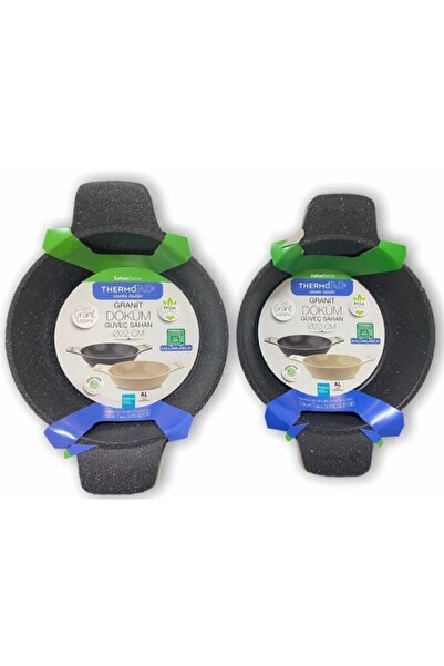 ThermoAD 2'li Güveç Sahan Seti Granit Döküm Tava Seti 20cm 22cm