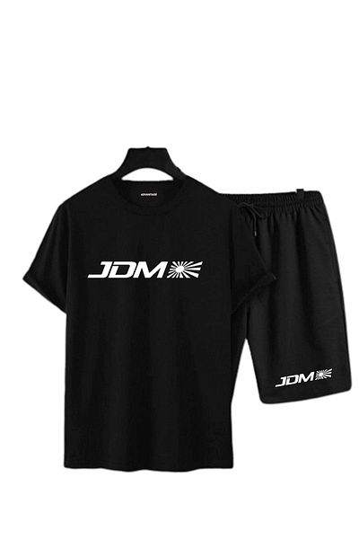 JDM طقم علوي سفلي مطبوع للجنسين (تي شيرت قصير)