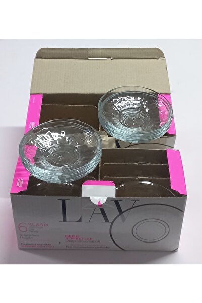 akbulut Lav / 12 Adet Lav Cam Çay Bardak Altı Tabak