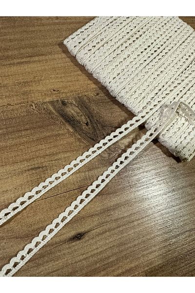 efem gipür 25 Mt Stitching Concealer Cotton Handle - Dark Cream Color Lace Kopanaki Tableware Runner