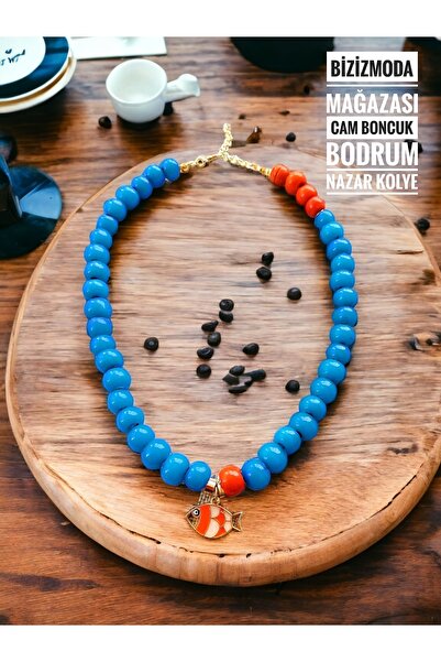 bizizmoda Glass Bead Necklace Basement Evil Eye Necklace