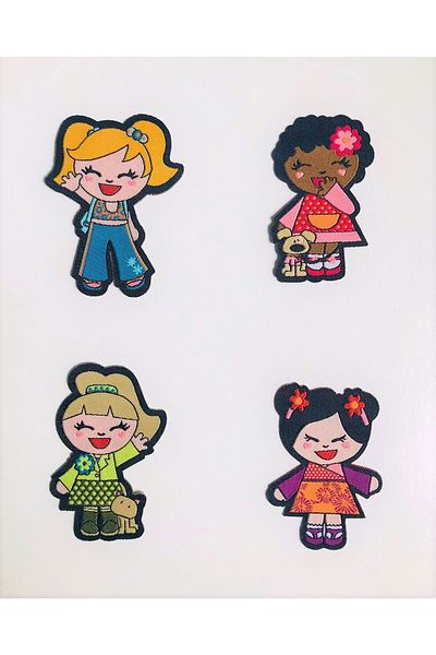 Self Casa Armă țesută care se lipsește cu fier de călcat - Patch - Patch Joyful Kids Set de 4 Motive de călcat
