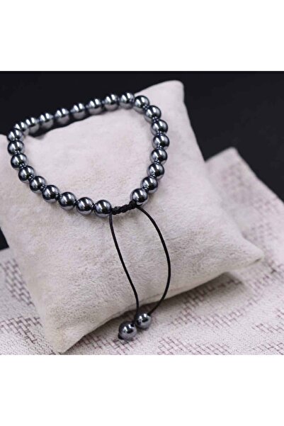 MYTAKIAĞACIMFH Terahertz Taşı 6 Mm Doğal Taş Bileklik Örme Ayarlanabilir