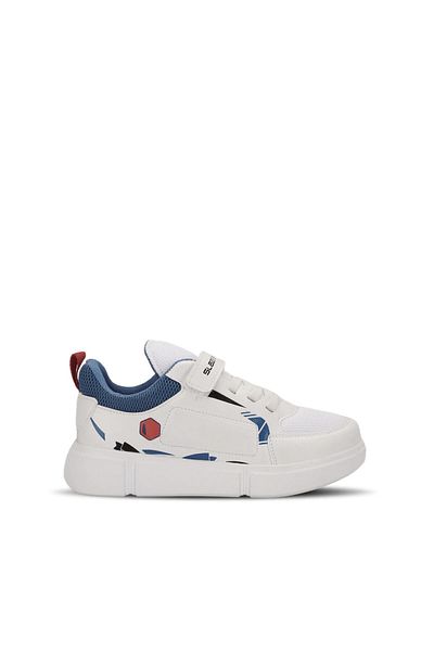 Slazenger Unisex Children's White Blue Summer Orthopedic Sole Ultra Light Style Sports Shoes. Does not sweat, does not slip