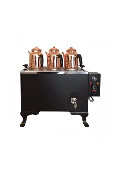 sistem 3 Demlikli Statik Boyalı Çay Kazanı Büro Tipi Elektirkli