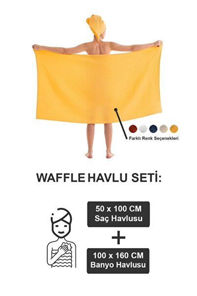 Denizli Concept Набір рушників для ванної кімнати Waffle Banyo Havlu Seti Sarı