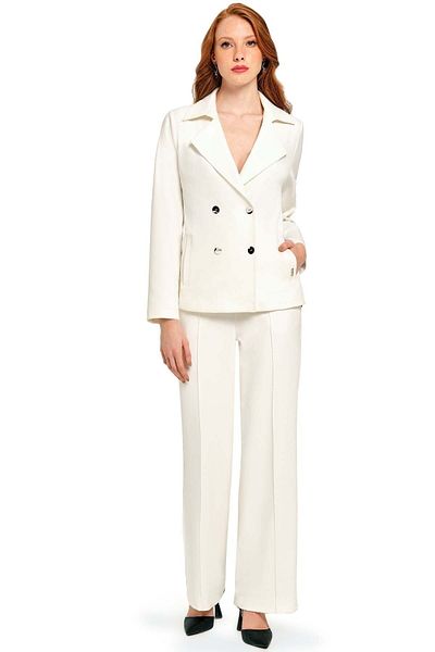 Guitar Men's Lapel Ecru Woven Jacket