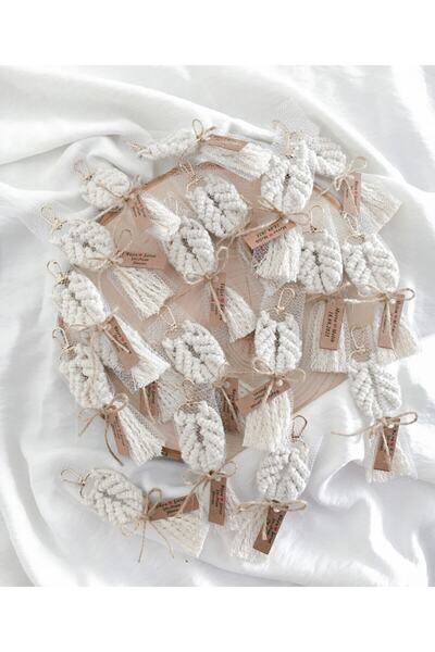 Ak Atölyem El Örmesi Makrome Anahtarlık (35 ADET) Düğün,kına,söz,sünnet Için ...