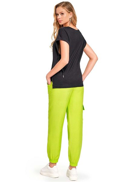 Guitar Elastic Leg Green Woven Trousers