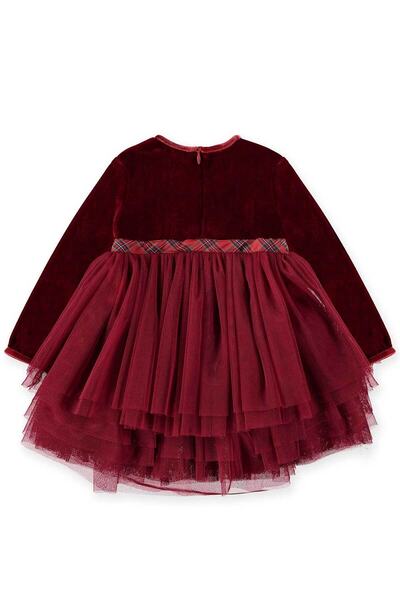 Pan Con Chocolate Κοριτσίστικο μακρυμάνικο φόρεμα κόκκινο