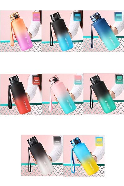 Uzspace 1500 Ml Mega Large Size Motivational Water Bottle - Double and 8 Different Colors