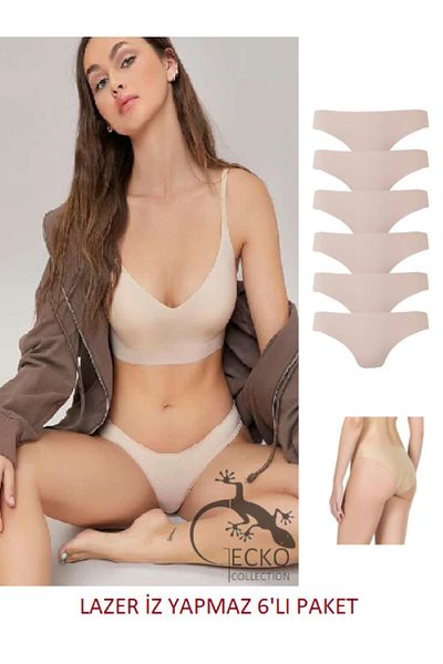 GECKO COLLECTION Tăiat cu laser, fără urme, invizibil, moale, lenjerie de corp, pachet de 6