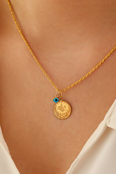 Sefa Gold 14 Ayar Altın Küçük Boy Tuğra Göz Halat Zincir Kolye