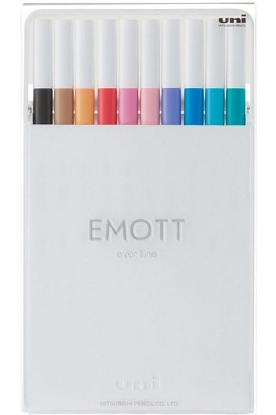 Uni Fineliner Emott 0.4 Pastel Colors 10 Pieces Pem-sy/10c.02