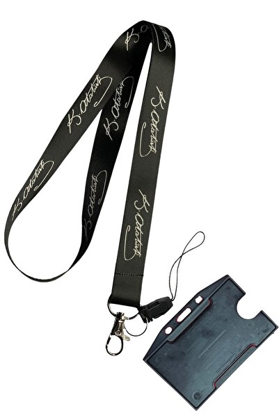 StormiStoretr Atatürk Yatay Kartlık Ve Boyun Ipi Telefon Askısı