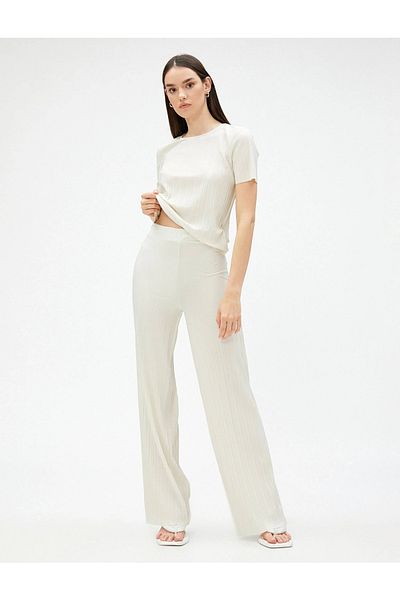 Koton 3sak40008ek Women's Canvas Trousers Beige