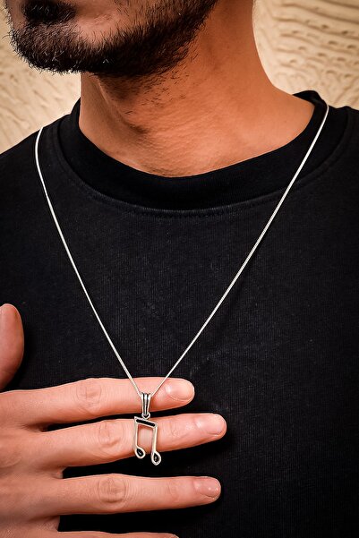 Ebrar Silver Gümüş Nota Kolye 925 Ayar Gümüş Nota Figürlü Unisex Kolye