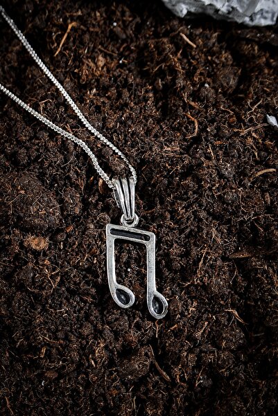 Ebrar Silver Gümüş Nota Kolye 925 Ayar Gümüş Nota Figürlü Unisex Kolye