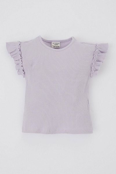 DeFacto Baby Girl Crew Neck Ribbed Camisole Basic Short Sleeve T-Shirt A8170A523Hs