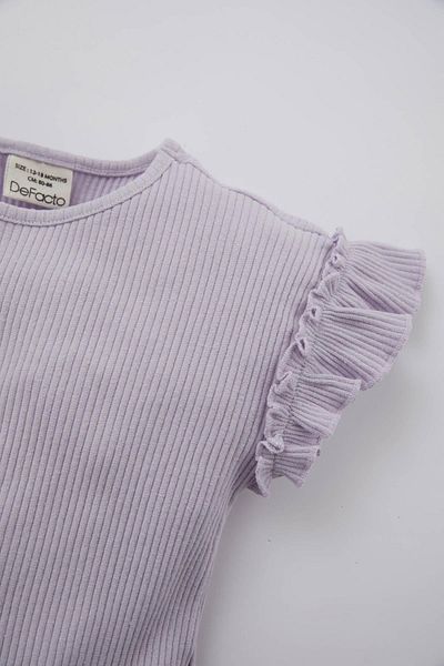 DeFacto Baby Girl Crew Neck Ribbed Camisole Basic Short Sleeve T-Shirt A8170A523Hs