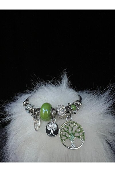 Everglow Jewelry 316l Charm Detaylı Yeşil Ağaç Çelik Bileklik