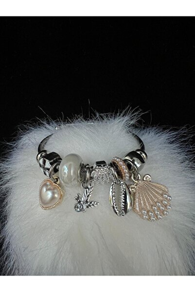 Everglow Jewelry 316l Charm Detailed White Steel Bracelet