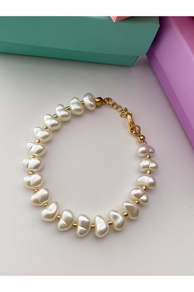 Lucky Designs Baroque Look Faux Pearl Gold Detailed Bracelet