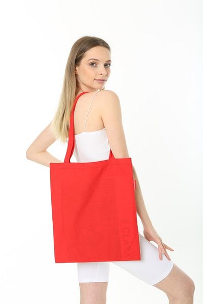 Serkan Çanta Bez Çanta Atölyesi Unprinted Cloth Bag 35x40 with Handle Red 6 Pieces