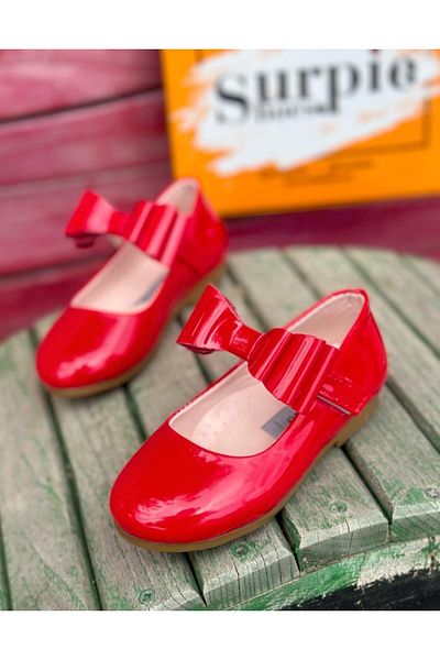 Surpie Shoes Bow Detailed Banded Orthopedic Children's Ballerinas