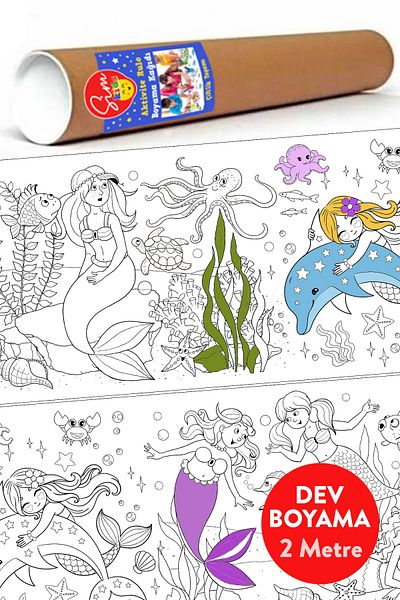 Sim Tasarım Mermaid Theme Educational Holiday Activity Activity Roll Painting Paper