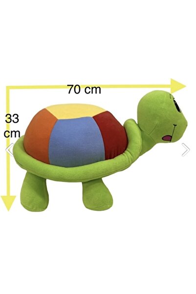 Shem Renkli Tosbik Sevimli Dev Boy Kaplumbağa Peluş 70 Cm
