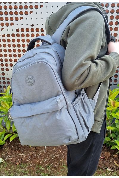 Bevitton Unisex Γκρι Σχολική Τσάντα Πολλαπλών Διαμερισμάτων Kipling Αδιάβροχο Σακίδιο πλάτης