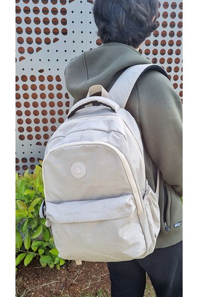Bevitton Unisex Cream Σχολική Τσάντα πολλαπλών διαμερισμάτων Kipling Αδιάβροχο σακίδιο πλάτης
