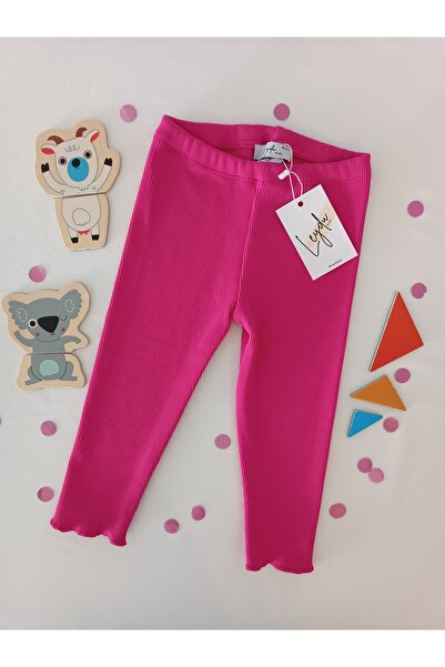 Leydukids Kız Çocuk Ribana Uzun Basic Biker Fitilli Tayt