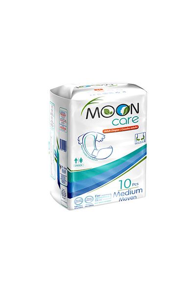 MOONCARE Adult Patient Diapers - Medium - 10 Pieces with Waistband