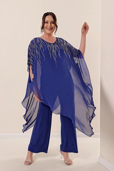 Plus size jumpsuit with cape hotsell
